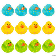 Bright Pattern Rubber Duckies - 12 Pieces
