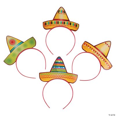 Cardboard Sombrero Headbands - 12 Pieces