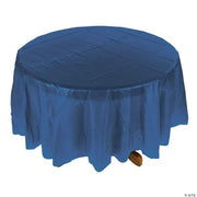 Navy Plastic Round Tablecover - 1 Piece