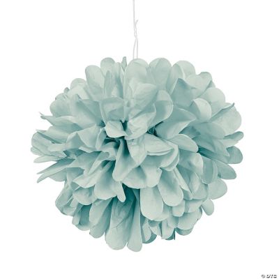 Ltp-Mint Green Tissue Pom Pom Dcr W/Grmt - 6 Pieces