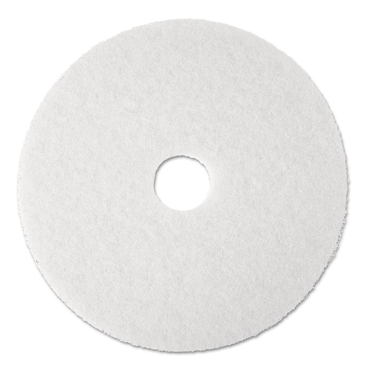 3M White Super Polish Pads - Round - 20" Diameter - Polishing, Floor, Buffing, Scrubbing - Wood Floor - 175 rpm to 600 rpm Speed Supported - Textured, Adhesive, Durable, Scuff Mark Remover, Heel Mark Remover - Polyester Fiber - White - 5 / Carton
