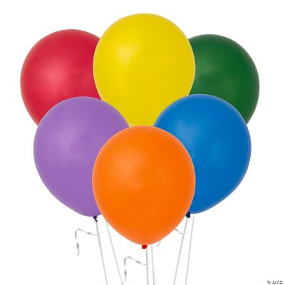 11" Assorted Colors Latex Balloons - 48 Pieces