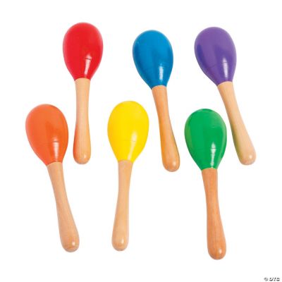 Vp Wooden Pntd Maraca - 36 Pieces