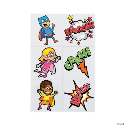 Superhero Temporary Tattoos - 72 Pieces