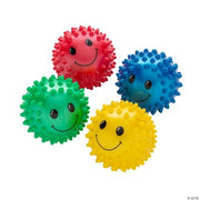Primary Color Spike Balls With Faces - 12 Pieces