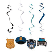 Police Party Dangling Swirls - 12 Pieces