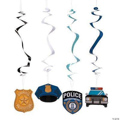 Police Party Dangling Swirls - 12 Pieces