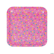 Donut Party Sq Dinner Plates - 8 Pieces