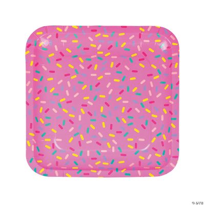 Donut Party Sq Dinner Plates - 8 Pieces