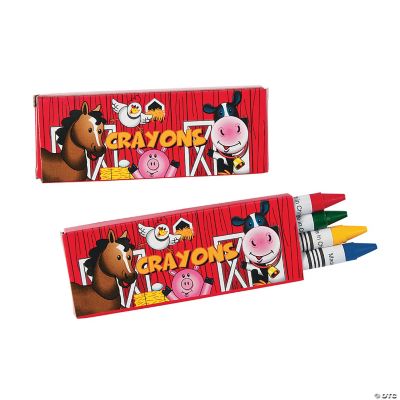 Farm Party 4Pc Crayon Boxes - 24 Pieces