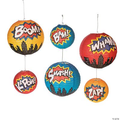 Superhero Party Lanterns - 6 Pieces