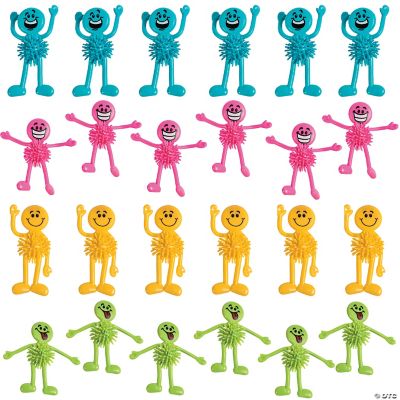 Neon Smile Face Bendable Porcupine - 24 Pieces