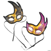 Mardi Gras Wing-Shaped Masks - 6 Pieces