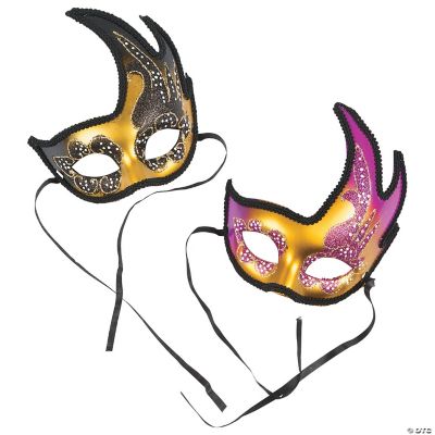 Mardi Gras Wing-Shaped Masks - 6 Pieces