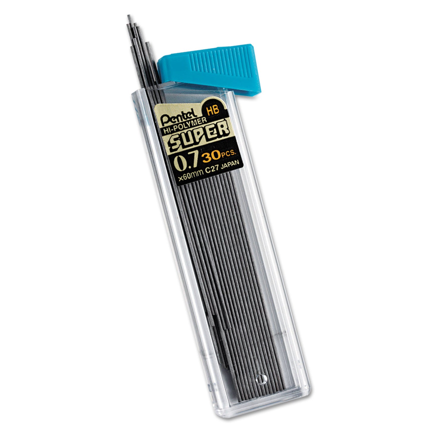 HB Super Hi-Polymer Leads, 0.7mm, Black, 30 leads
