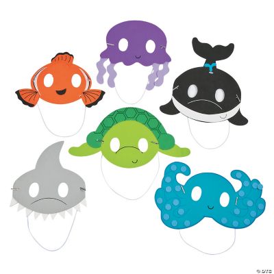 Foam Ocean Animal Mask Craft Kit - 12 Pieces