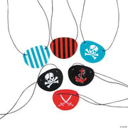 Fun Pattern Pirate Eyepatches - 12 Pieces