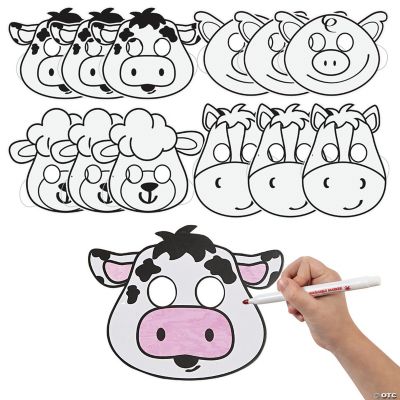 Cyo Farm Animal Masks - 12 Pieces