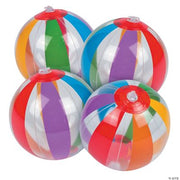 Mini Clear Rainbow Beach Balls - 12 Pieces