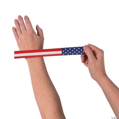 Patriotic Flag Slap Bracelet - 12 Pieces
