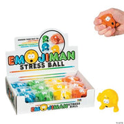 Emoji Man Foam Stress Ball - 12 Pieces
