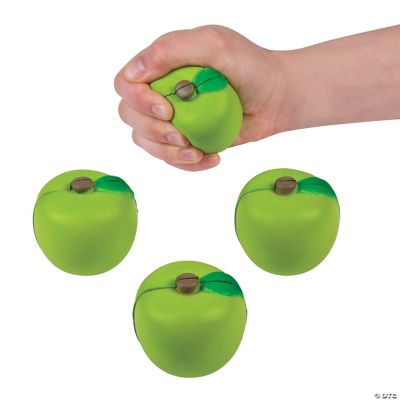 Green Apple Shaped Stress Toys - 12 Pieces