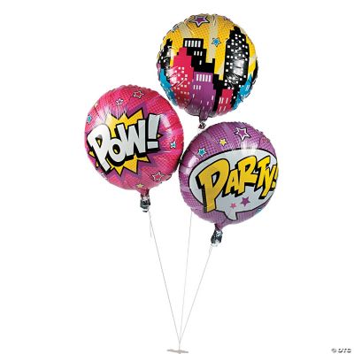 Superhero Girl Mylar Balloons - 3 Pieces