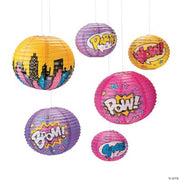 Superhero Girl Paper Lanterns - 6 Pieces