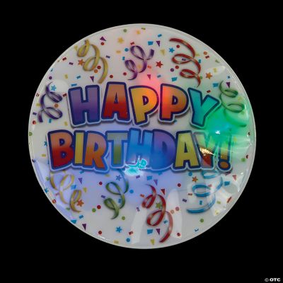 Light Up Birthday Party Badge - 12 Pieces