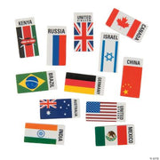 Flags Around The World Erasers - 24 Pieces
