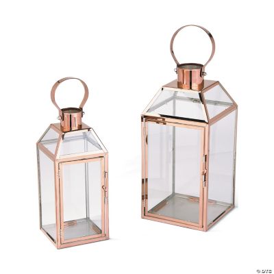 Copper Metal Lanterns - 2 Pieces