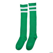 Green Team Spirit Knee-High Socks - 2 Pieces