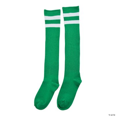 Green Team Spirit Knee-High Socks - 2 Pieces