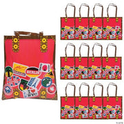 Around The World Laminated Tote Bags - 12 Pieces