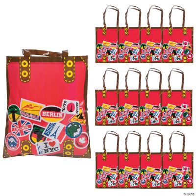 Around The World Laminated Tote Bags - 12 Pieces