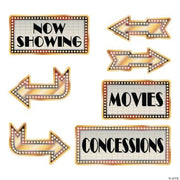 Movie Night Directional Cutouts - 6 Pieces