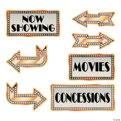 Movie Night Directional Cutouts - 6 Pieces