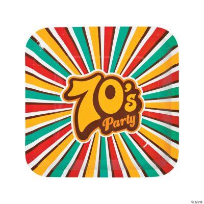 70'S Party Dinner Plates - 8 Pieces