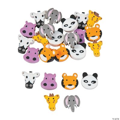 Mini Zoo Animals Erasers - 144 Pieces