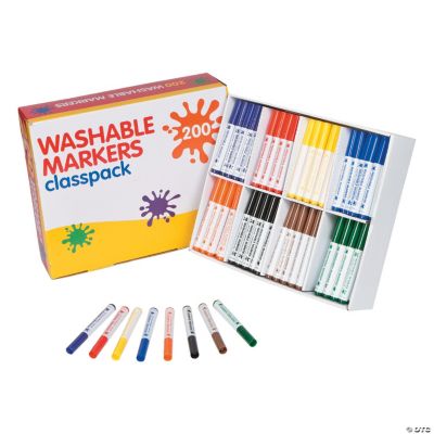 Washable Markers 8 Color Set Classpack - 200 Pieces