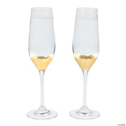 Champagne Flutes W/Gold Scallop - 2 Pieces