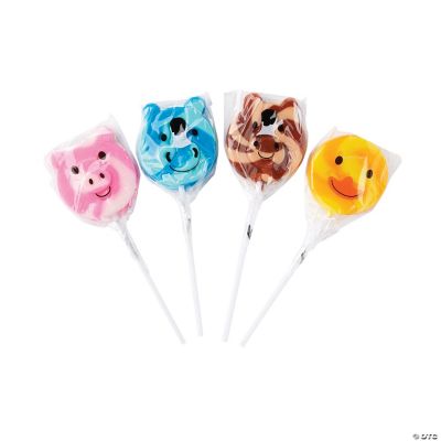 Farm Animals Swirl Pops - 12 Pieces