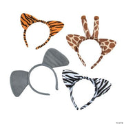 Plush Zoo Animal Ear Headbands - 12 Pieces