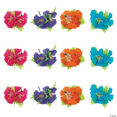 Hibiscus Hair Clip - 12 Pieces