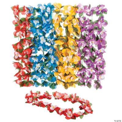 Hibiscus Flower Leis - 12 Pieces