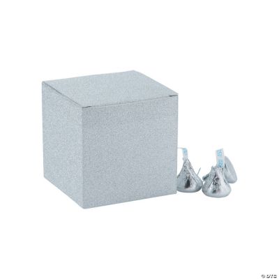 3In Silver Glitter Mini Favor Boxes - 24 Pieces