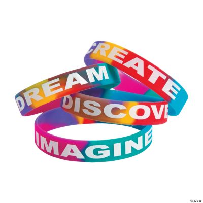 Watercolor Rubber Bracelets - 24 Pieces