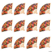 Cuban Folding Fans - 12 Pieces