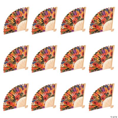 Cuban Folding Fans - 12 Pieces