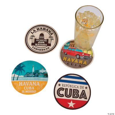 Cuban Print Coasters - 12 Pieces